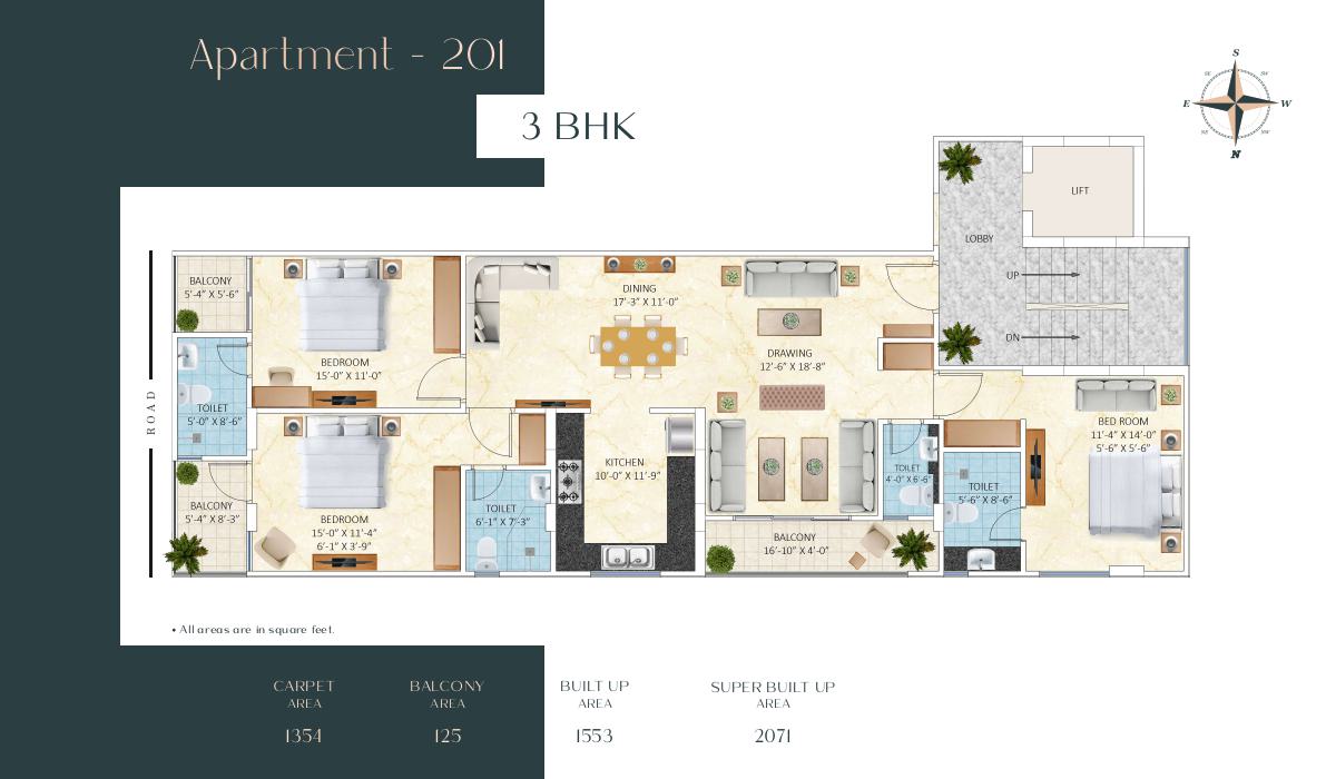 3 BHK Floor Plan